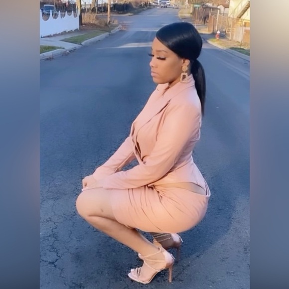 long sleeve women set blush vegan‎ leather wrap mini skirt button women s… - Picture 2 of 5